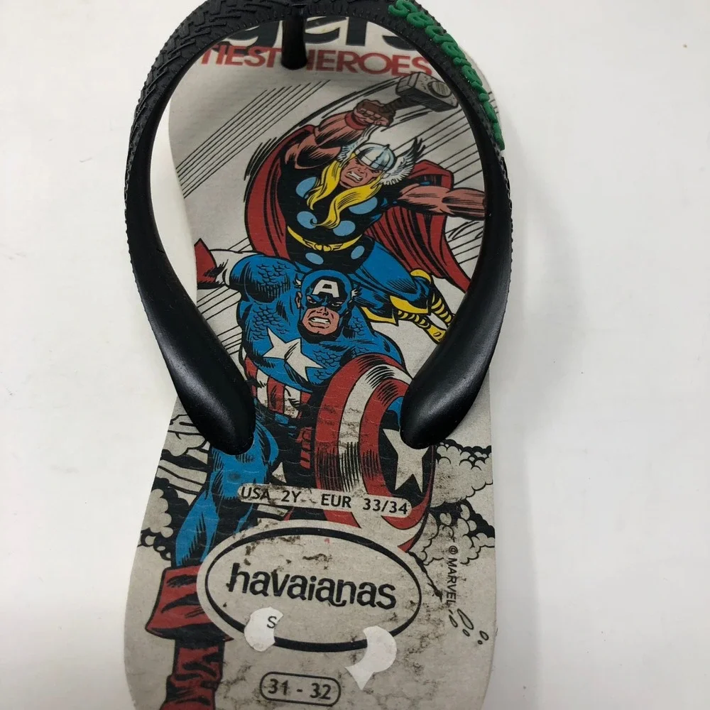 Havaianas Avengers Flip Flops Sandals Big Kids 2 Hulk Thor Captain America